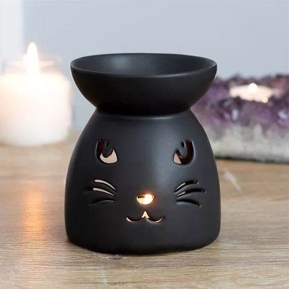 Brûle parfum - Tête de chat noir - Alcazia