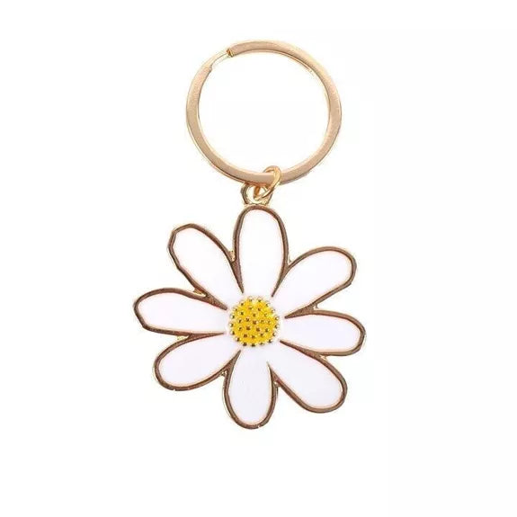 Porte-clés en émail marguerite