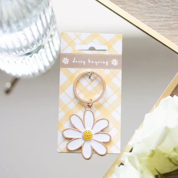 Porte-clés en émail marguerite