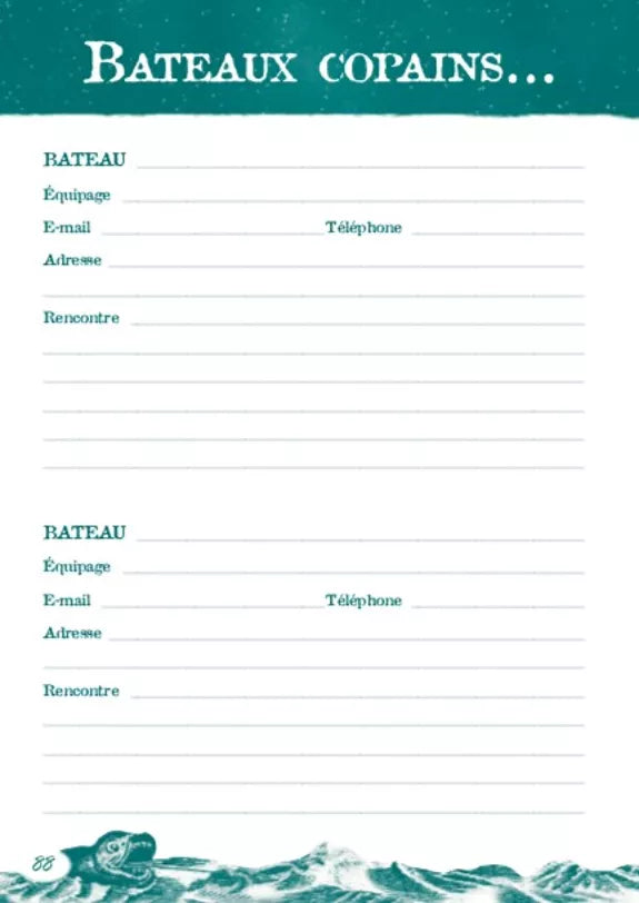 Aventures, Carnet de navigation