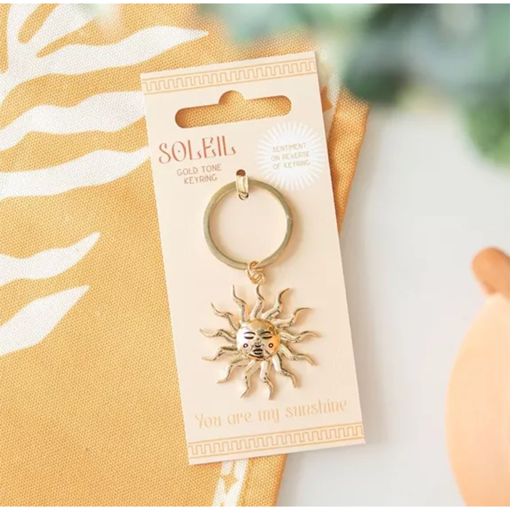 Porte-clés soleil doré