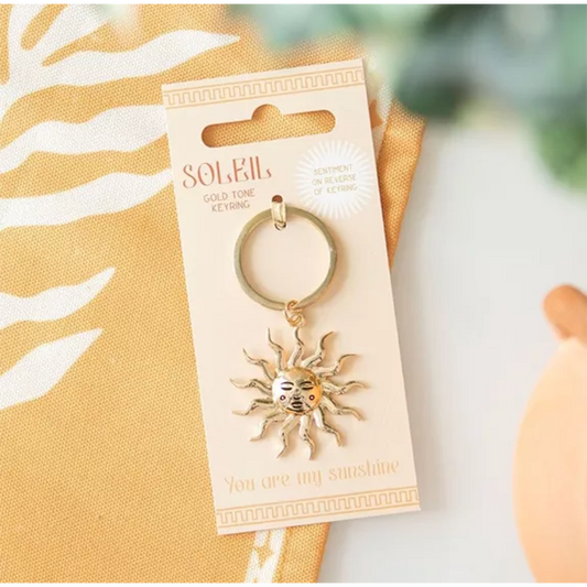 Porte-clés soleil doré