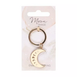 Porte-clés en émail croissant de phase de lune