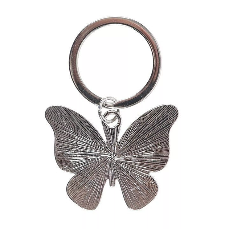 Porte-clés papillon argenté