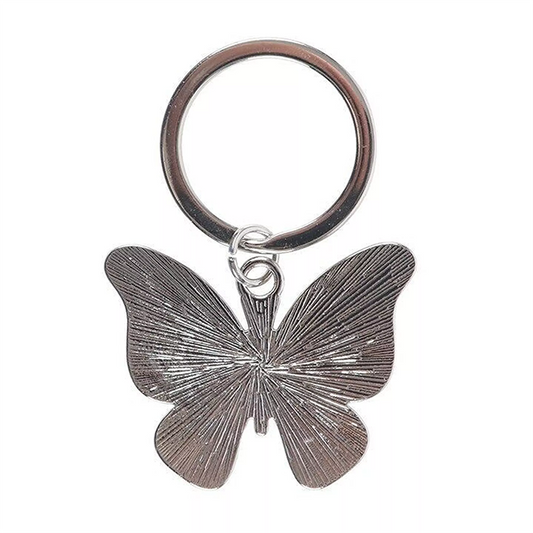 Porte-clés papillon argenté