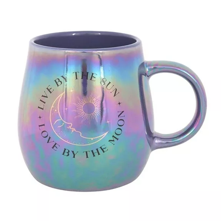 Tasse irisée « Vivre par le soleil, aimer par la lune »