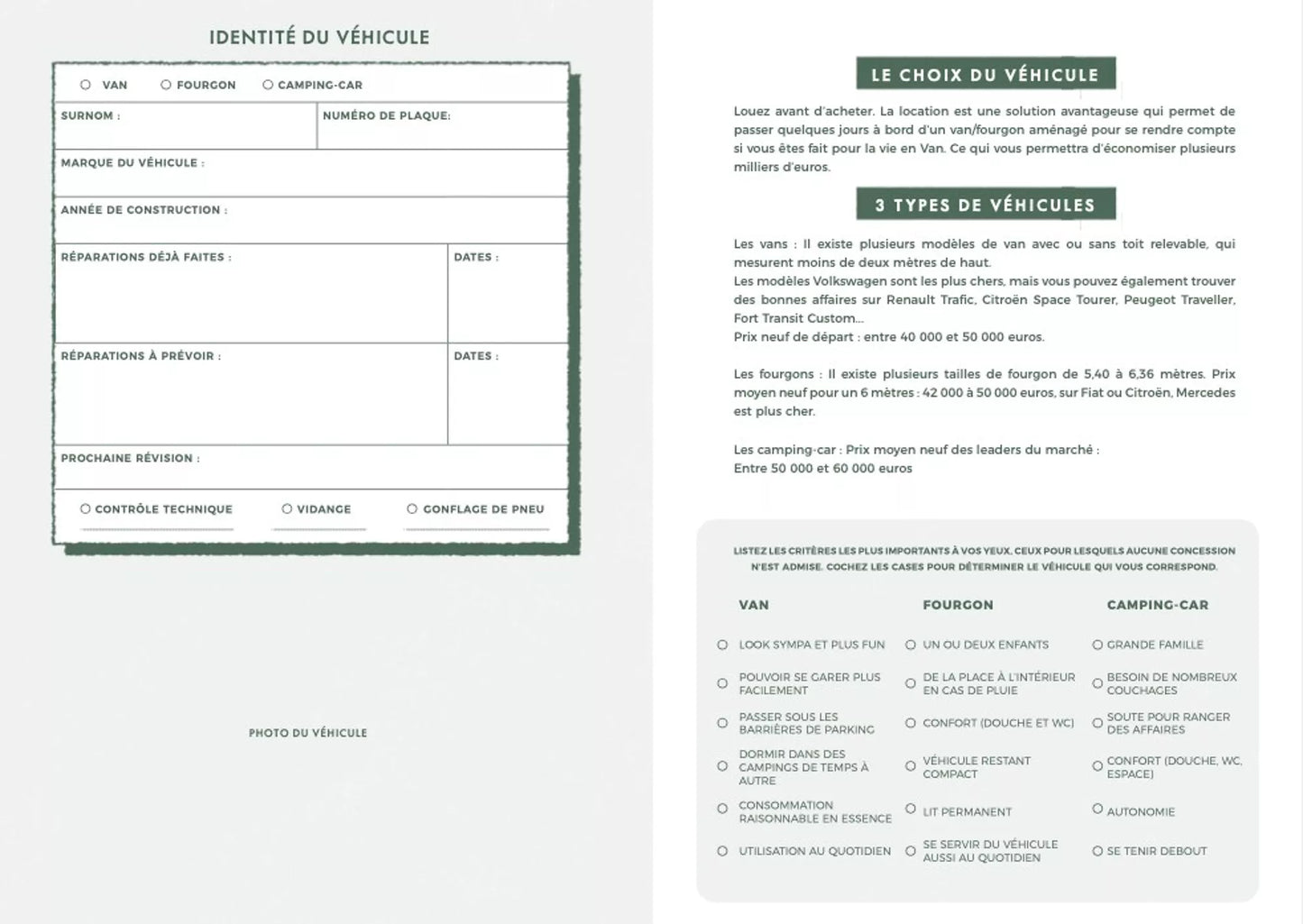 VanLife - Carnet de Voyage
