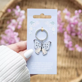 Porte-clés papillon argenté