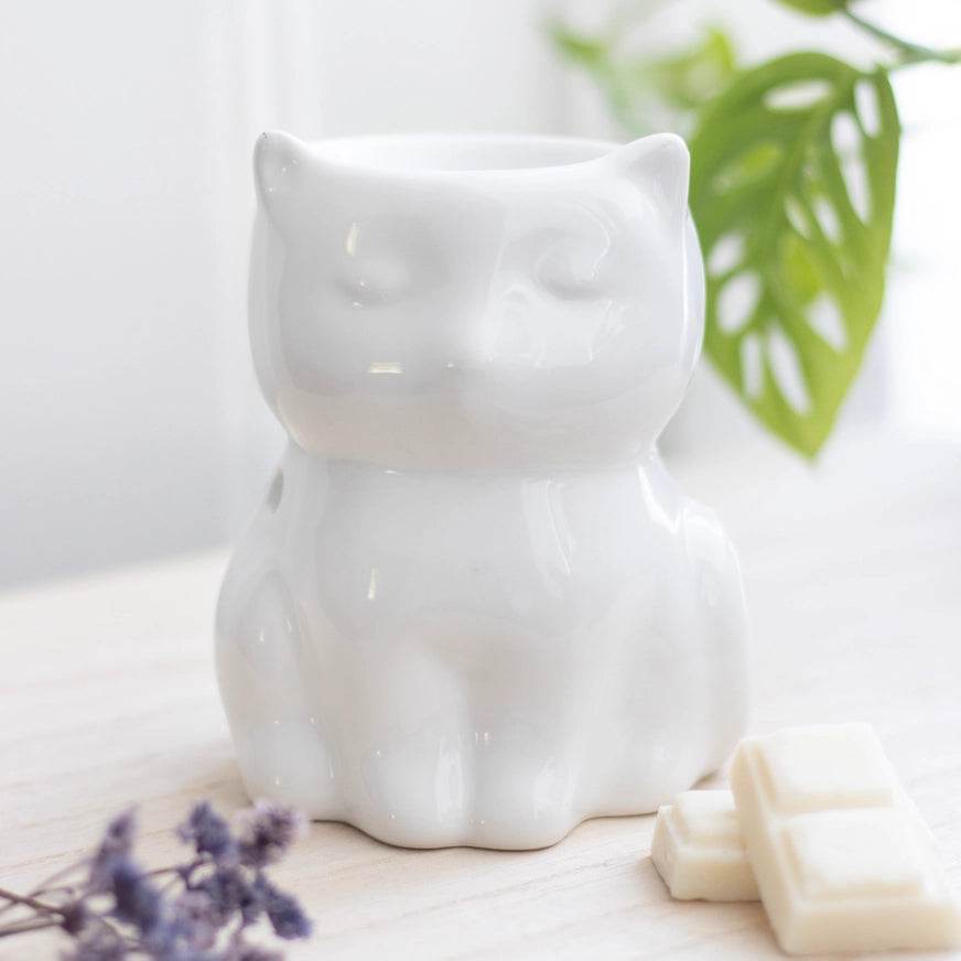 Brûle parfum - Chat blanc - Alcazia