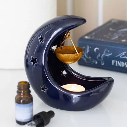Brûle-parfum Lune Suspendue – Bleu - Alcazia