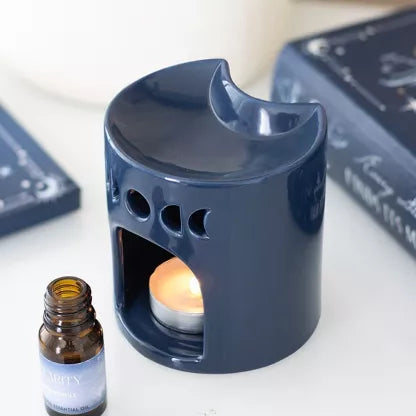 🌙 Brûle-parfum Lune Minimaliste – Bleu ou Blanc - Alcazia